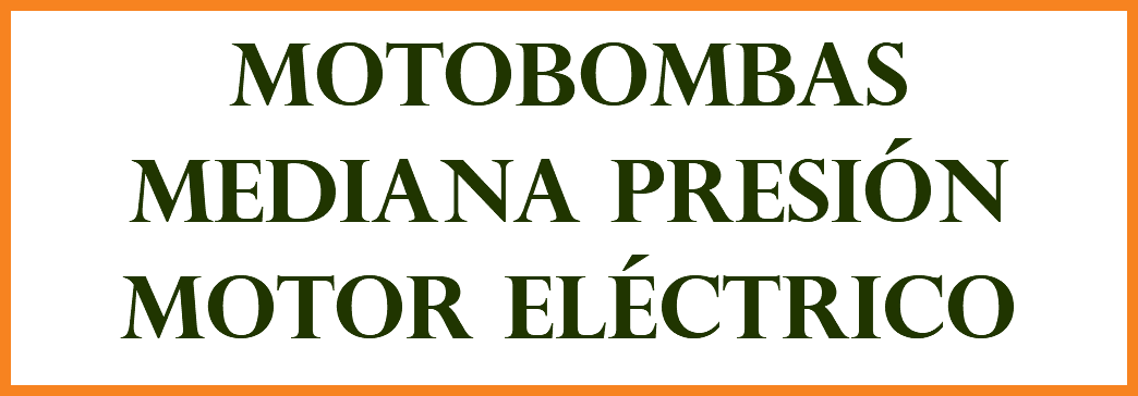 MOTOBOMBAS MEDIANA PRESIÓN MOTOR ELÉCTRICO